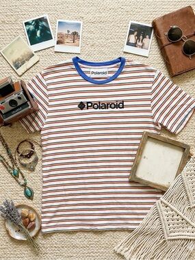Polaroid Striped Ringer Tee